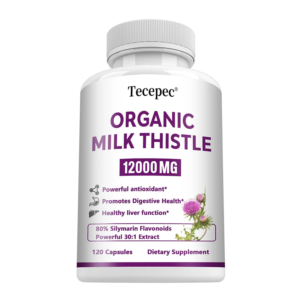 Liver Health Supplement 12000mg,Milk Thistle Extract, Protects The Liver, Supports Cleansing, Detoxification and Repair, Non-GMO