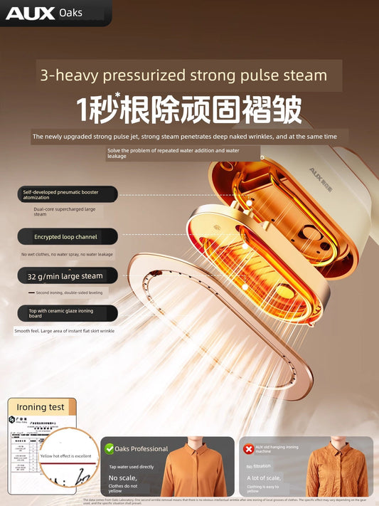 Ox Handheld Garment Steamer Pressing Machines For Home Small Steam and Dry Iron Portable Folding Ironing Clothes Handy Gadget