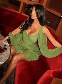 Elegant Green Ruffles Mini Dress For Women Fashion Long Flare Sleeves Round Neck Casual Short Vestidos 2025 Summer Holiday Robes