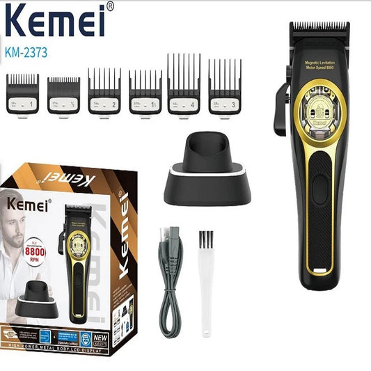 Kemei Professional Hair Clipper Magnetic Levitation Motor 8800 Rpm Charging Base Hair Clipper Men's Hair Clipper KM-2373