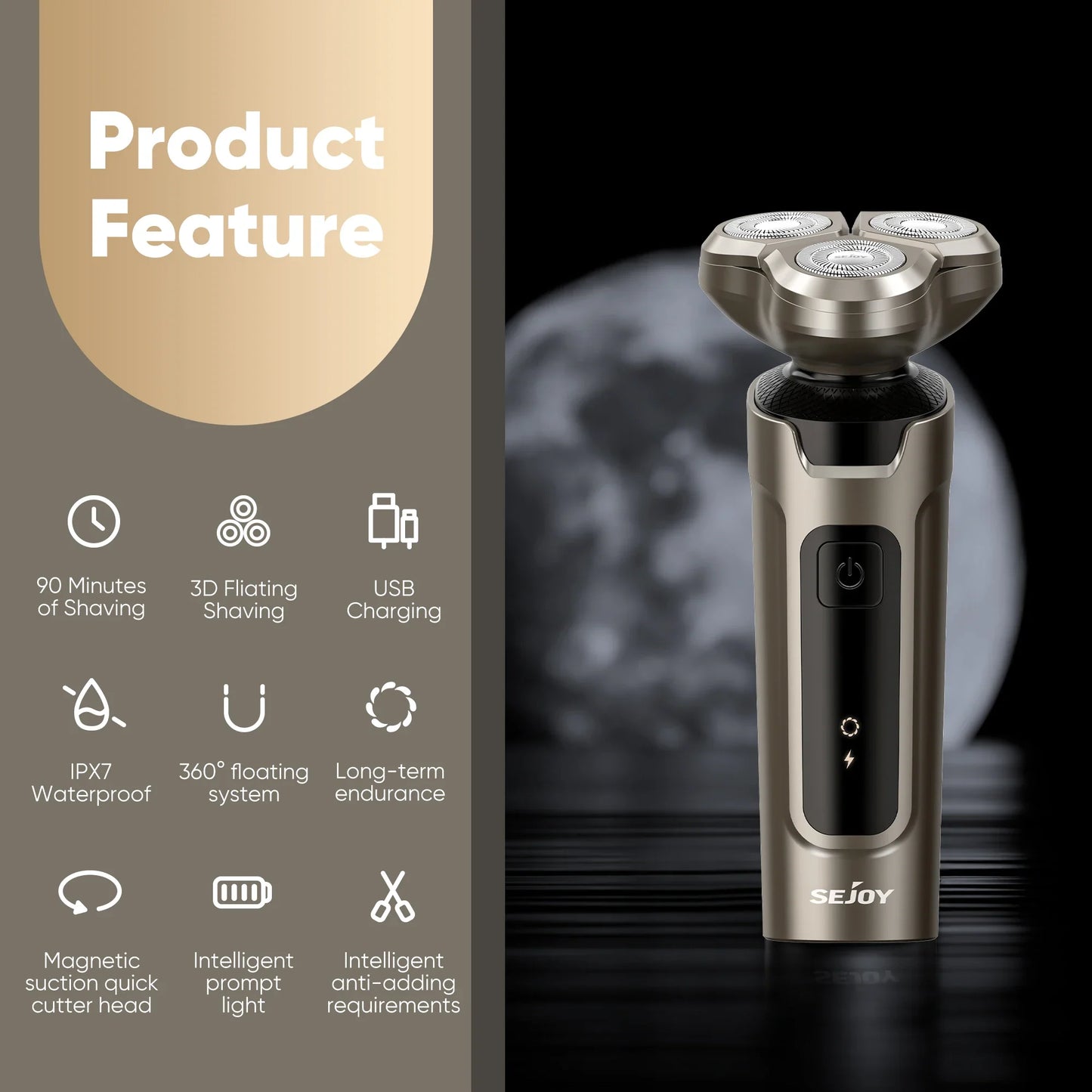 Sejoy Electric Hair Clipper for Men  5 in 1 Electric Nose Hair Trimmer Professional Cutting Machine Rechargalbe