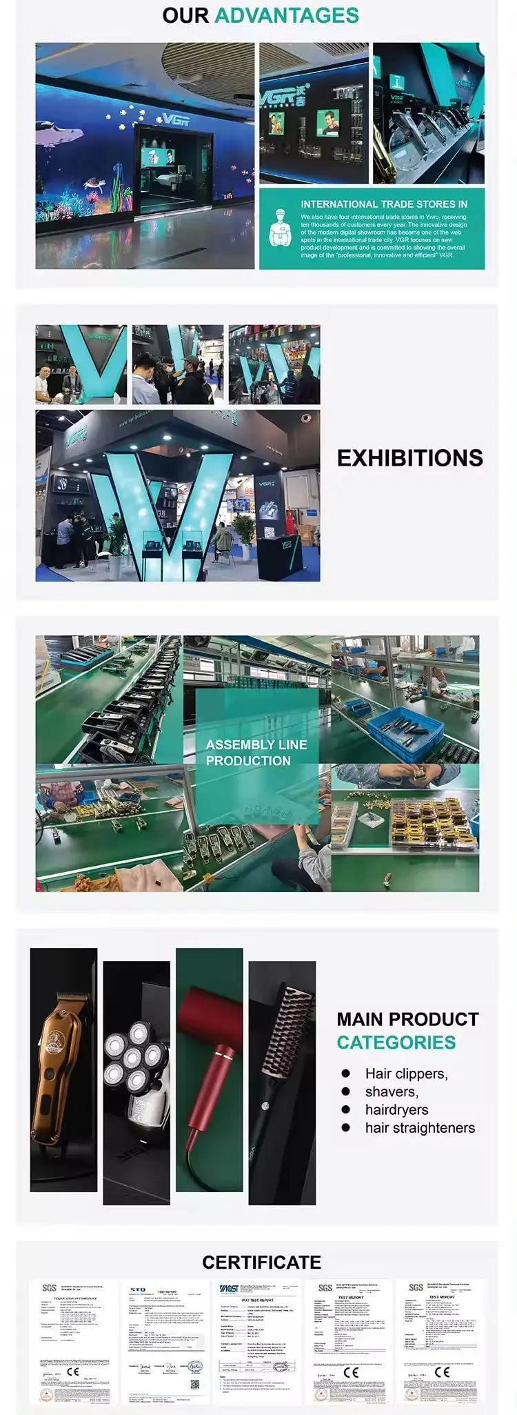 VGR Hair Trimmer Professional Electric Hair Clipper Barber Hair Cutting Machine 9000 RPM Haircut Metal Trimmer for Men V-640