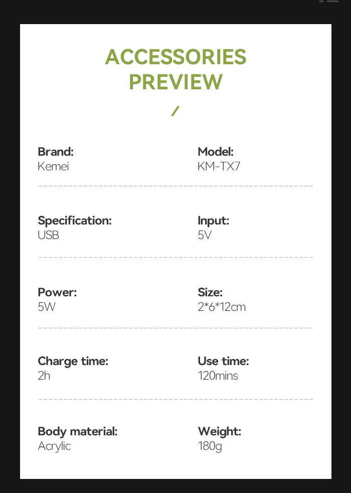 Kemei Transparent Body Electric Hair Clippers Kit KM-1926 KM-1928 Rechargeable Trimmer KM-TX7 Waterproof Men's Shaver Barber