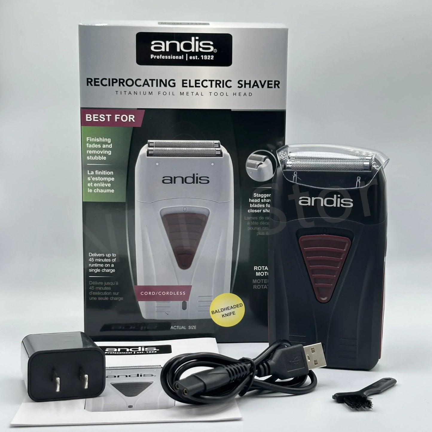 Original Andis 17170 Foil Lithium Titanium Shaver Smooth Shaving Cordless Shaver With Charger  For Men Razor Bald Hair Clipper