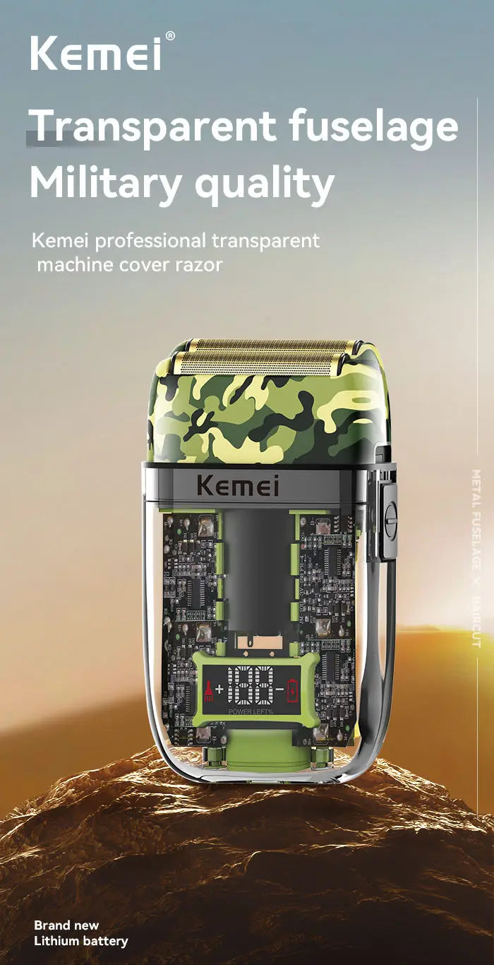 Kemei Transparent Body Electric Hair Clippers Kit KM-1926 KM-1928 Rechargeable Trimmer KM-TX7 Waterproof Men's Shaver Barber