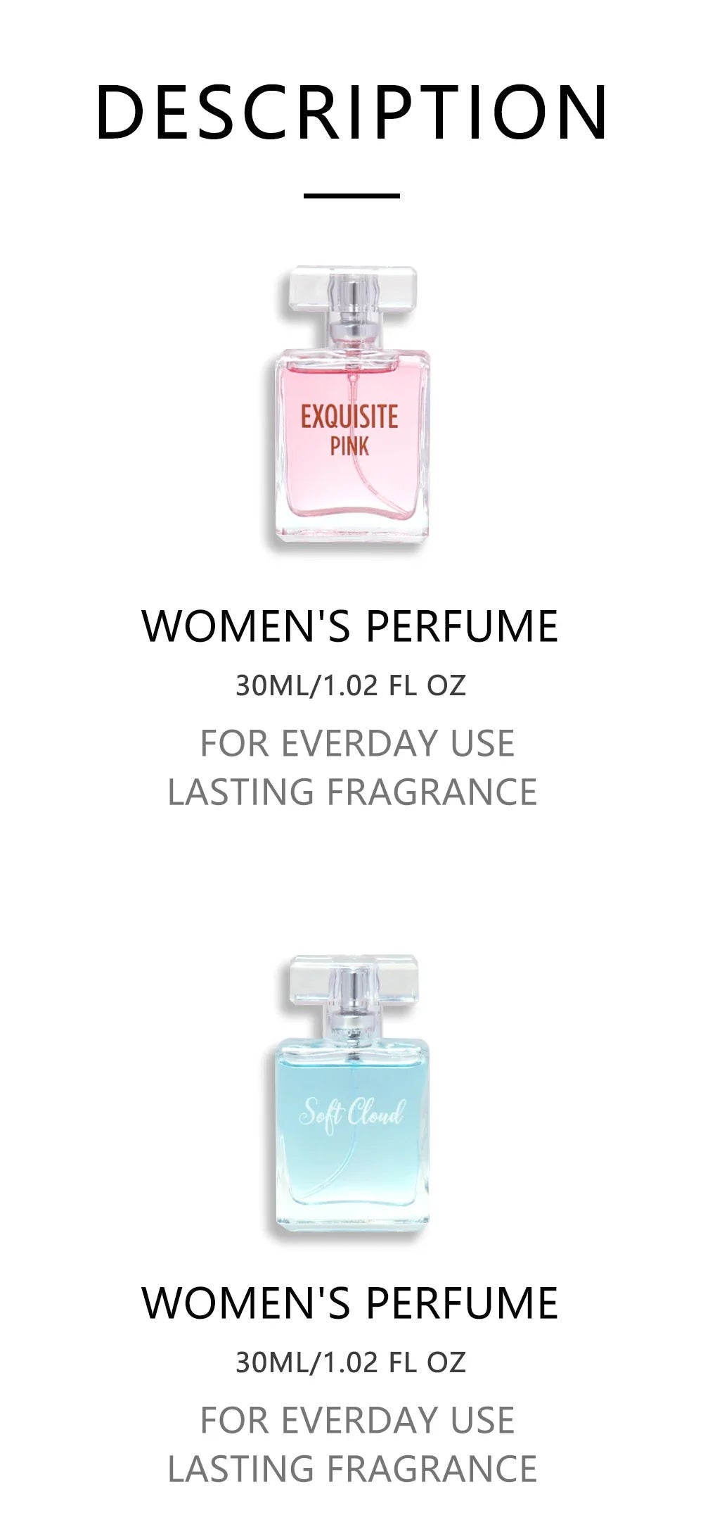 Women's Love Collection Fragrance Set Eau De Parfum Spray 4-Piece Gift Set Long Lasting 1.02 Fl Oz per Bottle