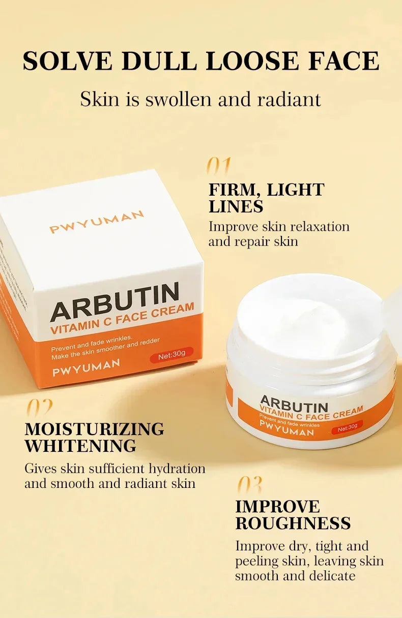 Vitamin C Whitening Freckles Serum Cream Remove Dark Spots Fade Melasma Lighten Melanin Pigment Bleaching Moisturizing Skin Care