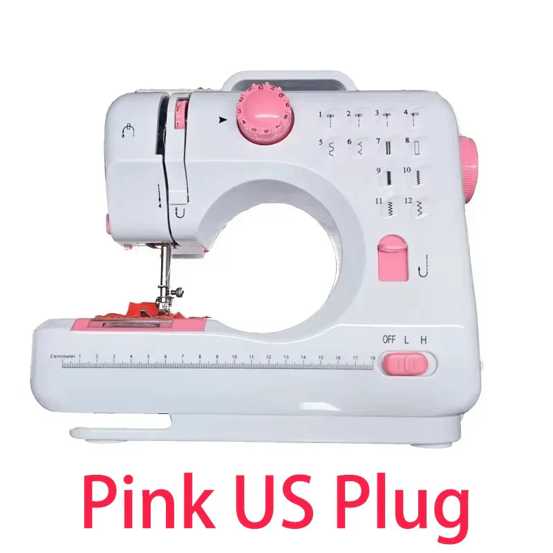 INNE Portable Sewing Machine Mini Electric Household Crafting Mending Overlock 12 Stitches Pedal Beginners With Presser Foot