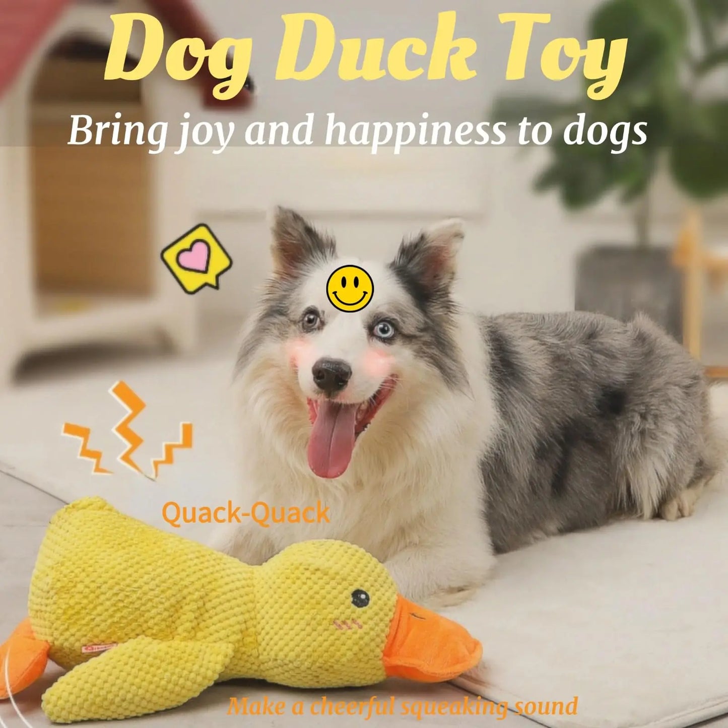 Dog Chew Toy Plush Duck Sound Toy Quacking Pet Toys Grinding Teeth Fun Interactive Entertainment Dog Supplies Small Large Dog
