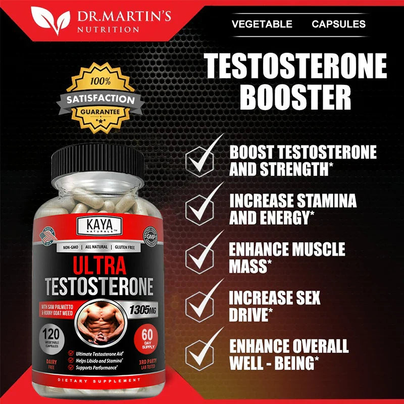 Male Muscle Booster - Natural Workout Supplement To Boost Energy, Endurance and Strength