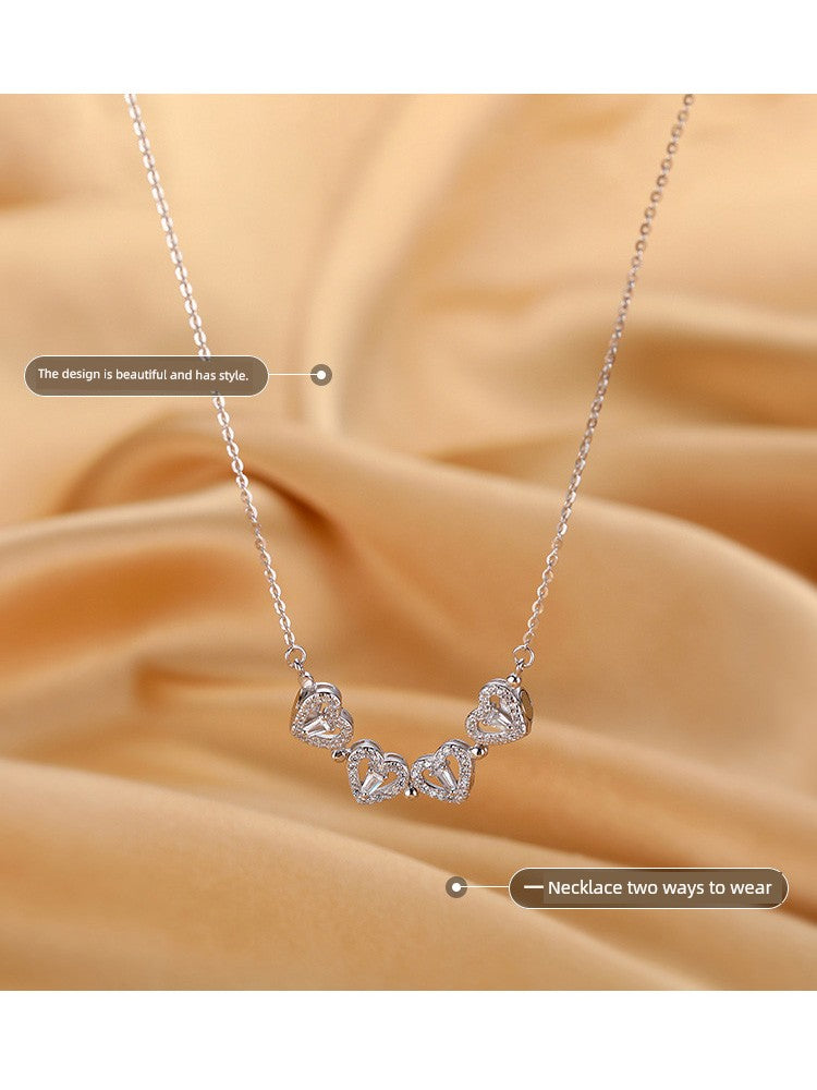 Four-Leaf Clover Genuine Love Necklace Women's Sterling Silver 999