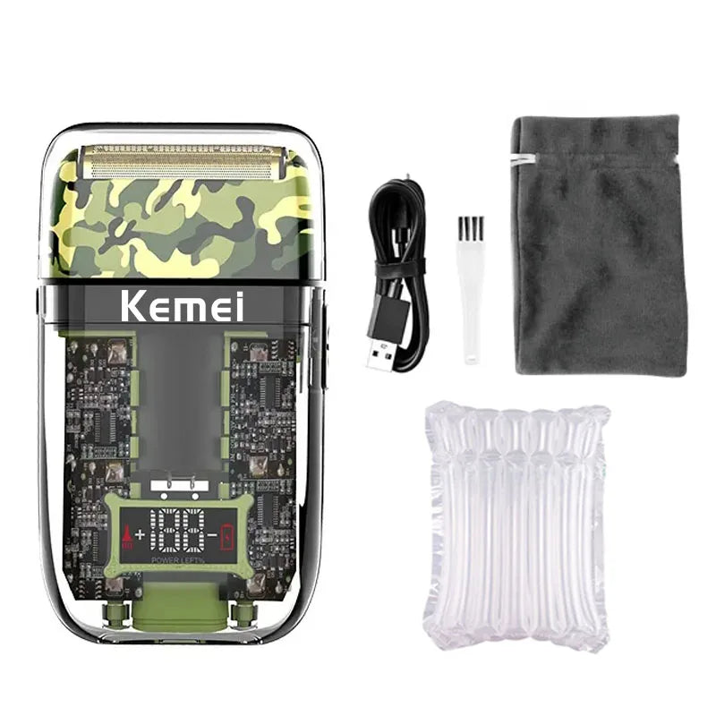 Kemei Transparent Body Electric Hair Clippers Kit KM-1926 KM-1928 Rechargeable Trimmer KM-TX7 Waterproof Men's Shaver Barber