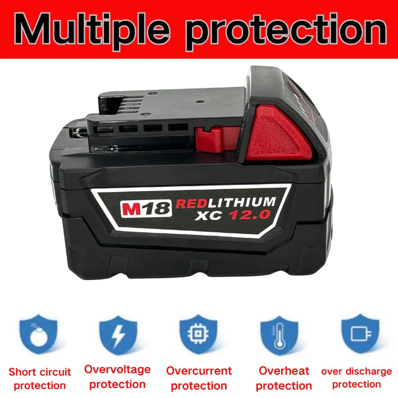 100%For Milwaukee M18 18V 12000mAh 18650 Lithium Replacement Battery For Milwaukee 48-11-1860 48-11-1850 48-11-1840 Tool Battery