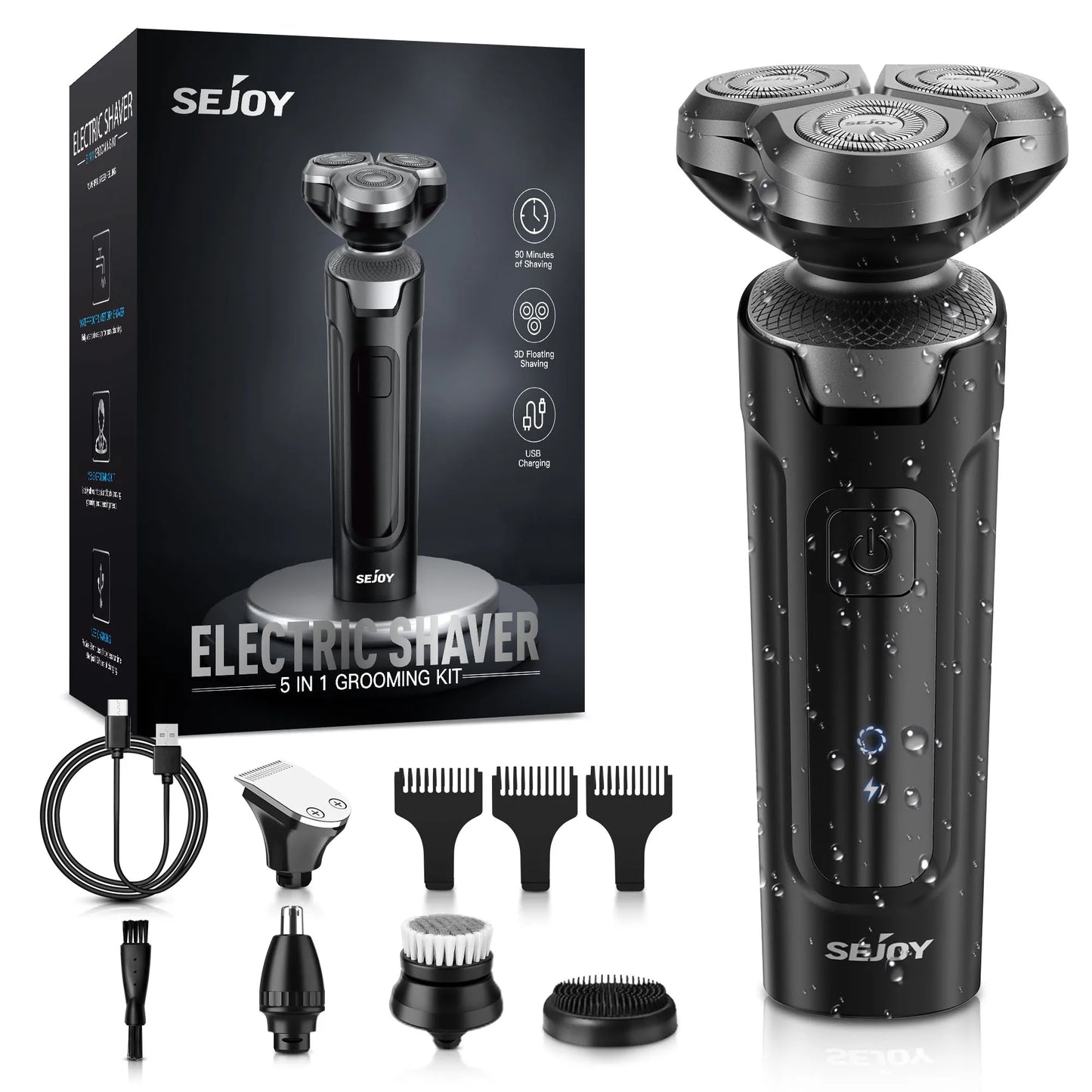 Sejoy Electric Hair Clipper for Men  5 in 1 Electric Nose Hair Trimmer Professional Cutting Machine Rechargalbe