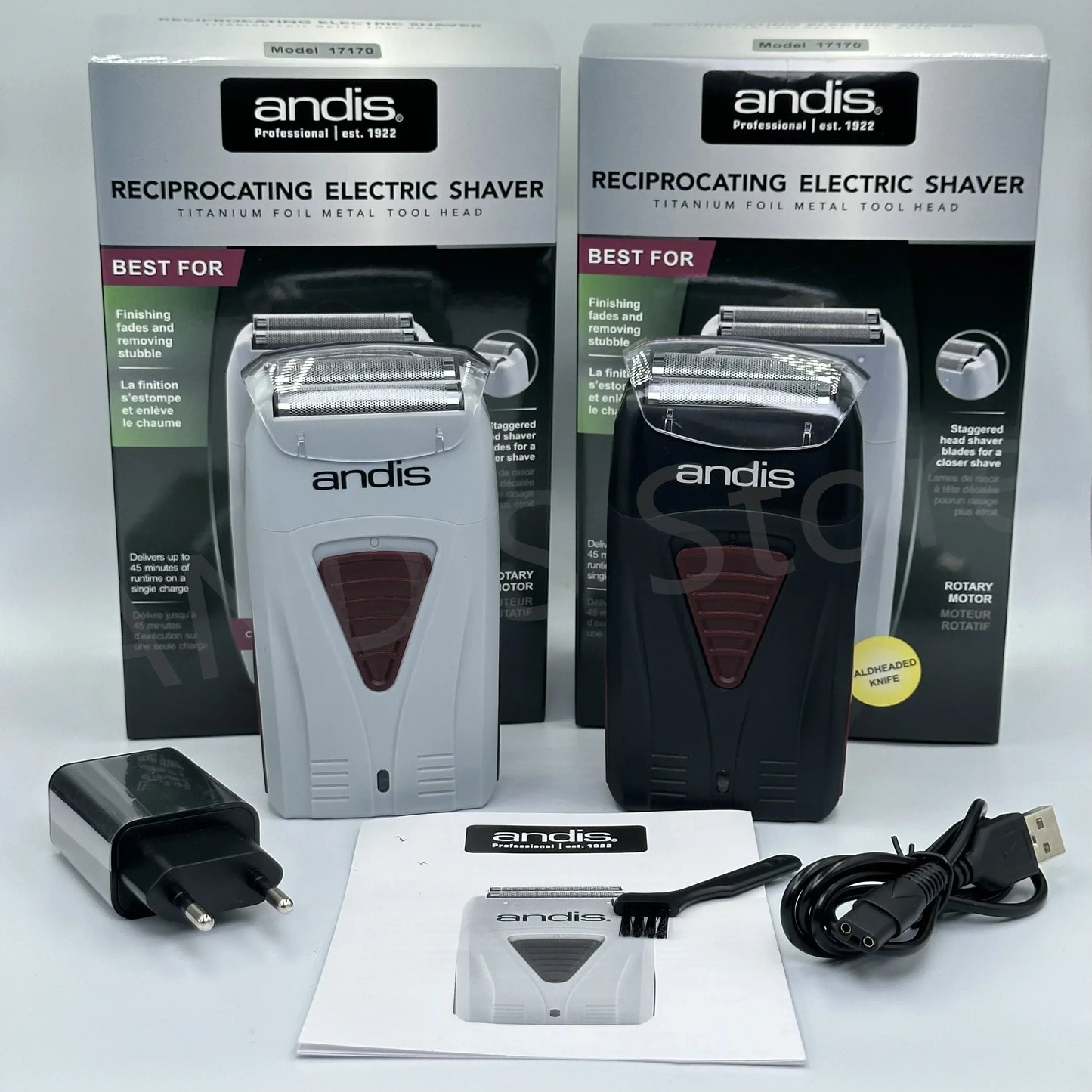 Original Andis 17170 Foil Lithium Titanium Shaver Smooth Shaving Cordless Shaver With Charger  For Men Razor Bald Hair Clipper