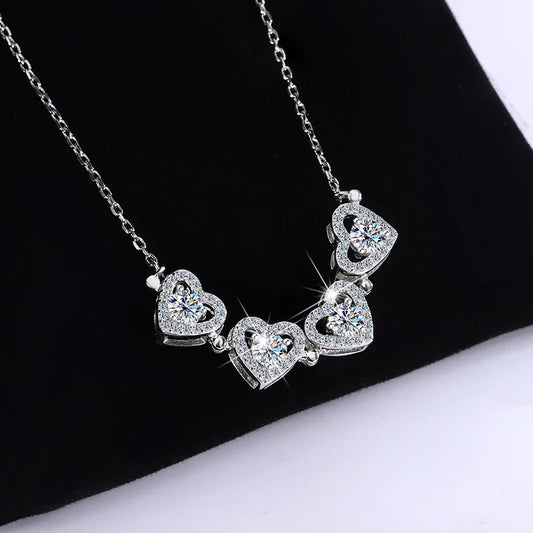 Sterling silver S925 four-leaf clover necklace for women Light Luxe Mosan diamond clavicle chain flower-shaped pendant for women