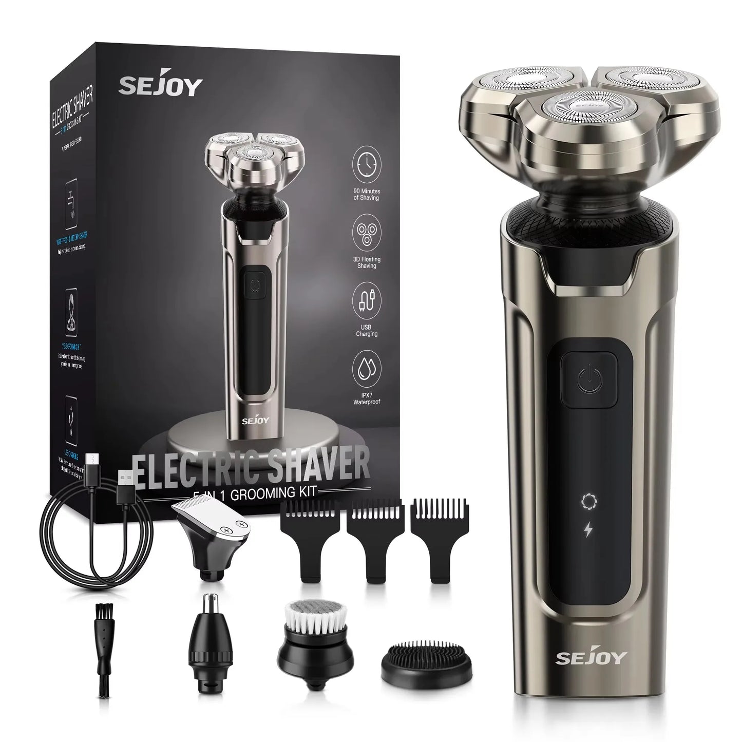 Sejoy Electric Hair Clipper for Men  5 in 1 Electric Nose Hair Trimmer Professional Cutting Machine Rechargalbe