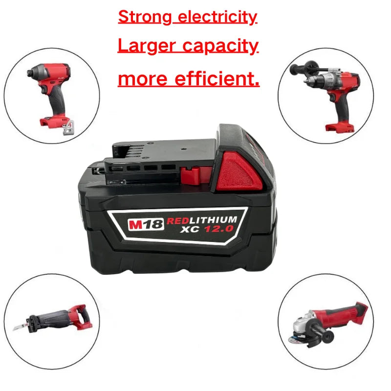 100%For Milwaukee M18 18V 12000mAh 18650 Lithium Replacement Battery For Milwaukee 48-11-1860 48-11-1850 48-11-1840 Tool Battery