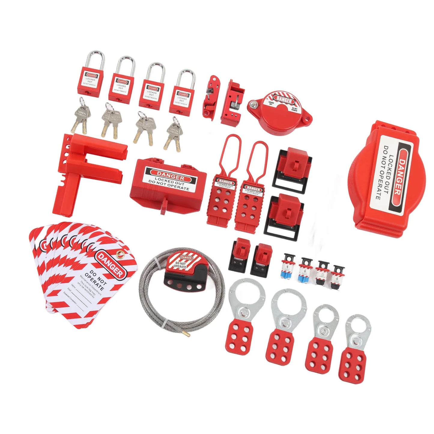 New 47 Pieces Lockout Tagout Kit Industrial Equipment Safe Locks Electrical Security Padlocks Combination Set