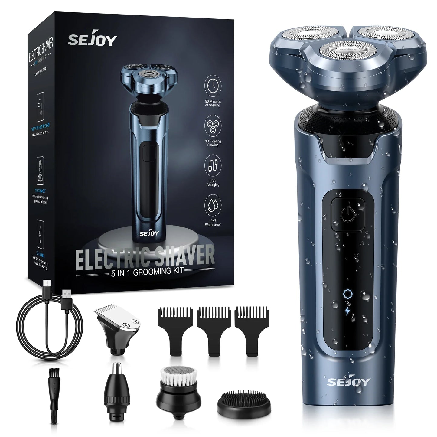 Sejoy Electric Hair Clipper for Men  5 in 1 Electric Nose Hair Trimmer Professional Cutting Machine Rechargalbe