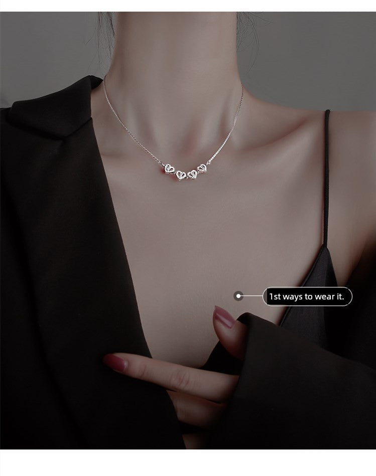 Four-Leaf Clover Genuine Love Necklace Women's Sterling Silver 999