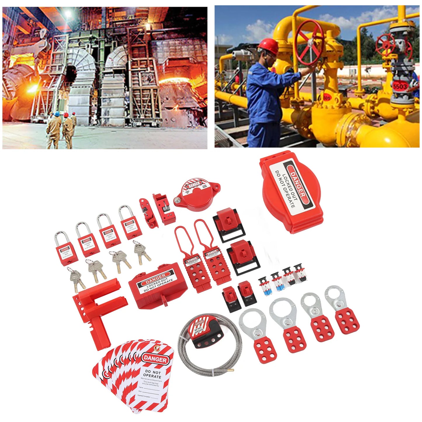 New 47 Pieces Lockout Tagout Kit Industrial Equipment Safe Locks Electrical Security Padlocks Combination Set