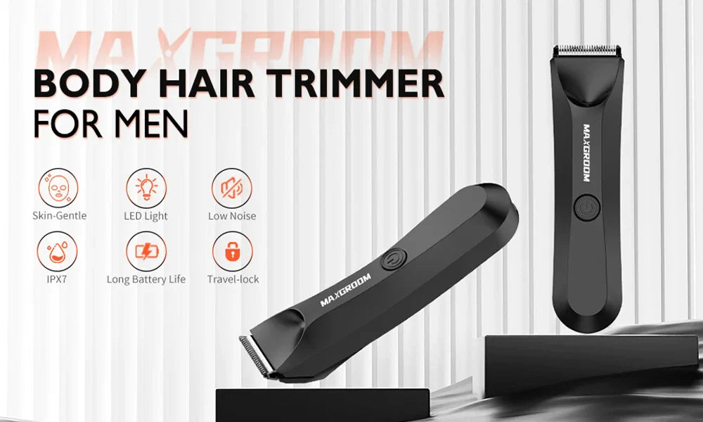 MAXGROOM Body Hair Trimmer Shaver for Men Ball Trimmer for Groin Pubic Replaceable Ceramic Blade Electric IXP7Waterproof Clipper