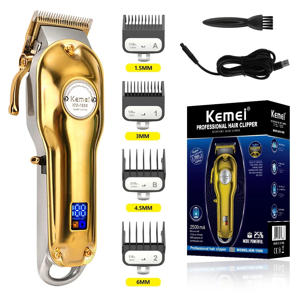 Kemei KM-1986 Or Blade Hair Trimmer For Men Trimmer Professional Hair Clipper Electric Razor Rechargeable Hair Cutting Machine