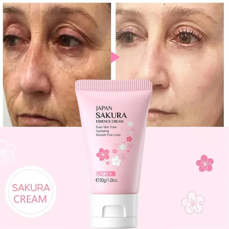 Sakura Whitening Face Serum Anti Aging Fade Fine Lines Tighten Pores Improve Melanin Pigment Dull Moisturizer Brighten Skin Care