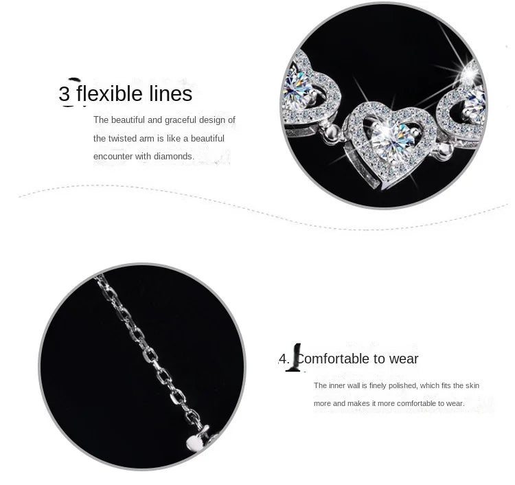 Sterling silver S925 four-leaf clover necklace for women Light Luxe Mosan diamond clavicle chain flower-shaped pendant for women