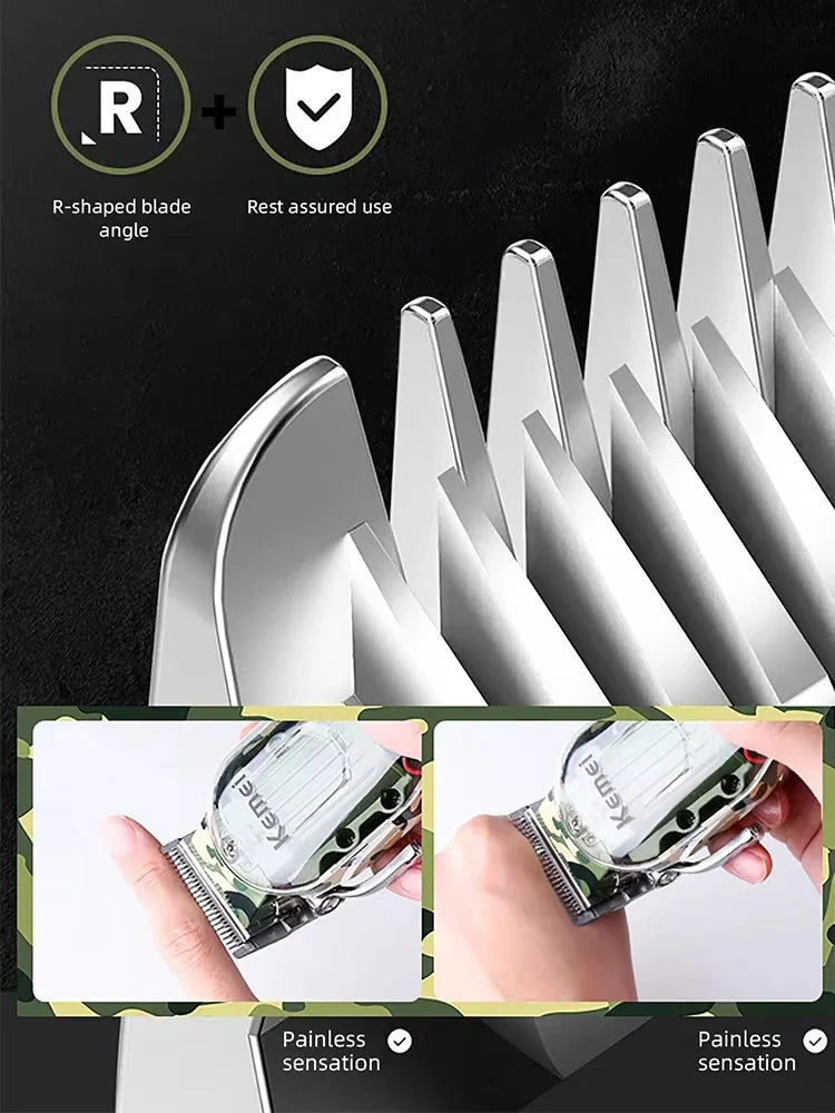 Kemei Transparent Body Electric Hair Clippers Kit KM-1926 KM-1928 Rechargeable Trimmer KM-TX7 Waterproof Men's Shaver Barber