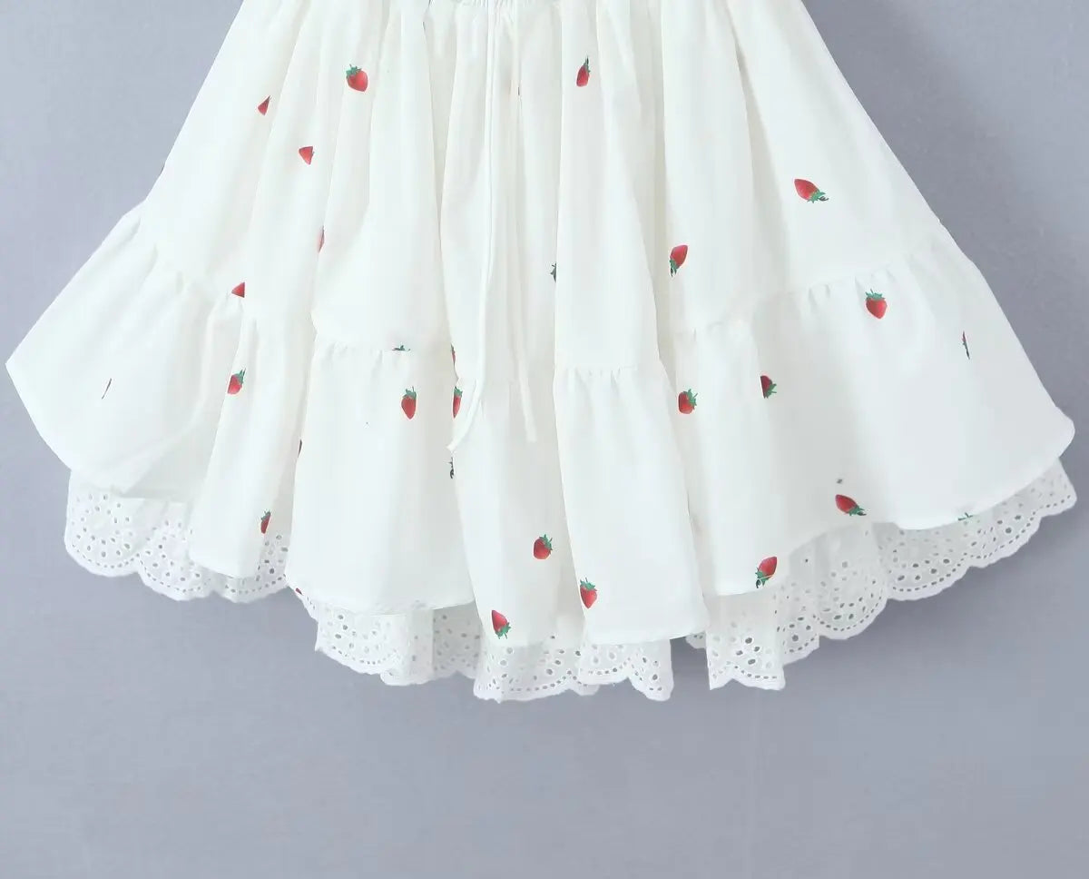 Vintage Puff Sleeve Mini Lace Dress Women Floral Printed Off Shoulder Ruffles Summer Dresses Party Elegant Square Neck Vestidos