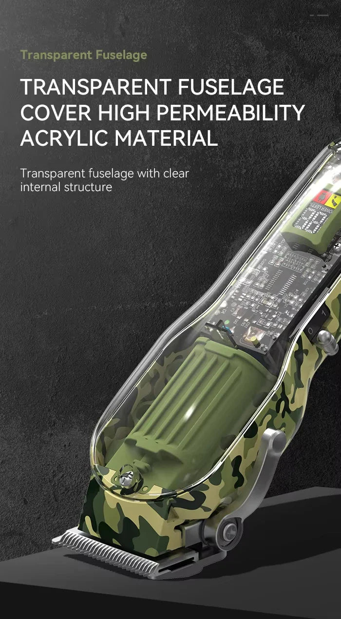 Kemei Transparent Body Electric Hair Clippers Kit KM-1926 KM-1928 Rechargeable Trimmer KM-TX7 Waterproof Men's Shaver Barber