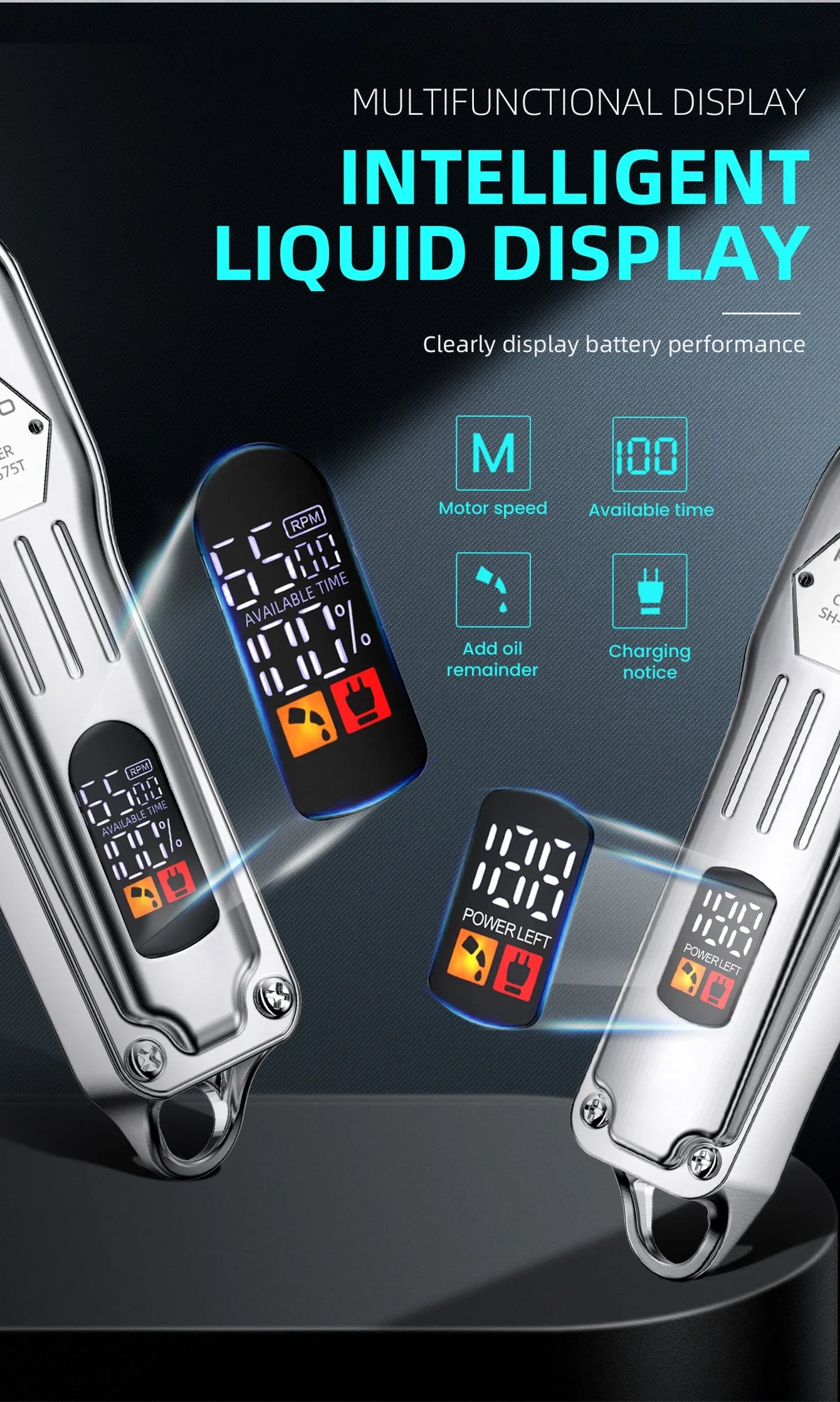 KIKIDO 2in1 Adjustable Cordless Hair Cutting Machine Full Metal Combo Kit Barber Hair Clipper Beard Shaver Kit for Men Gift2575T