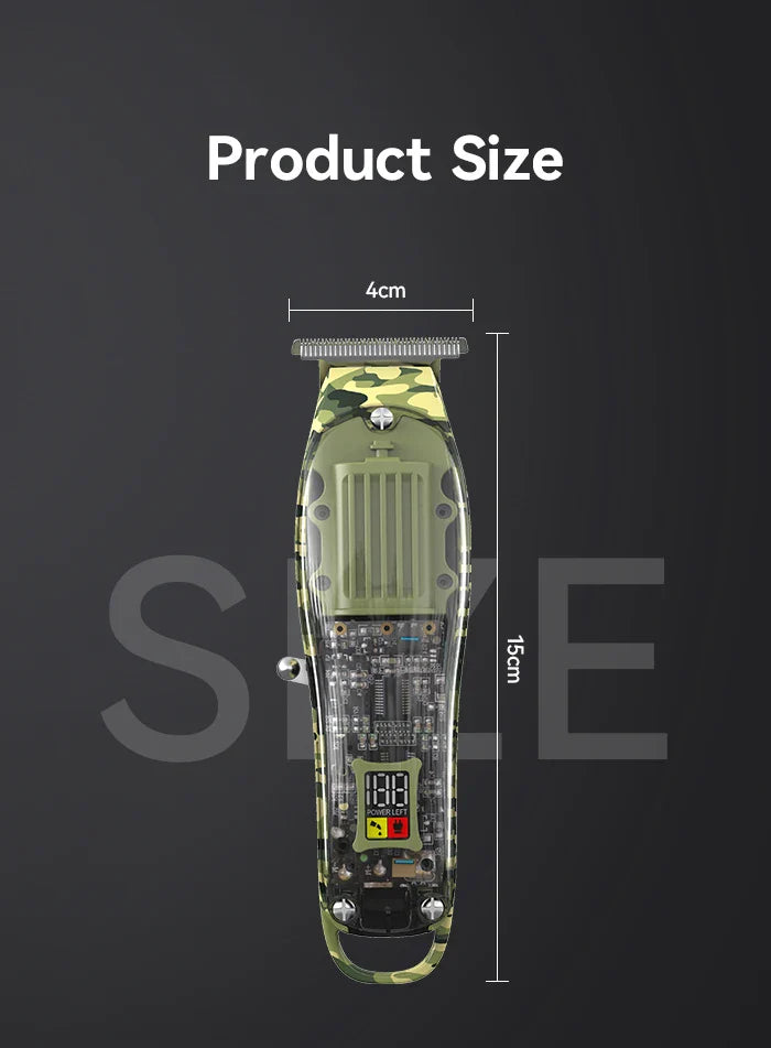 Kemei Transparent Body Electric Hair Clippers Kit KM-1926 KM-1928 Rechargeable Trimmer KM-TX7 Waterproof Men's Shaver Barber