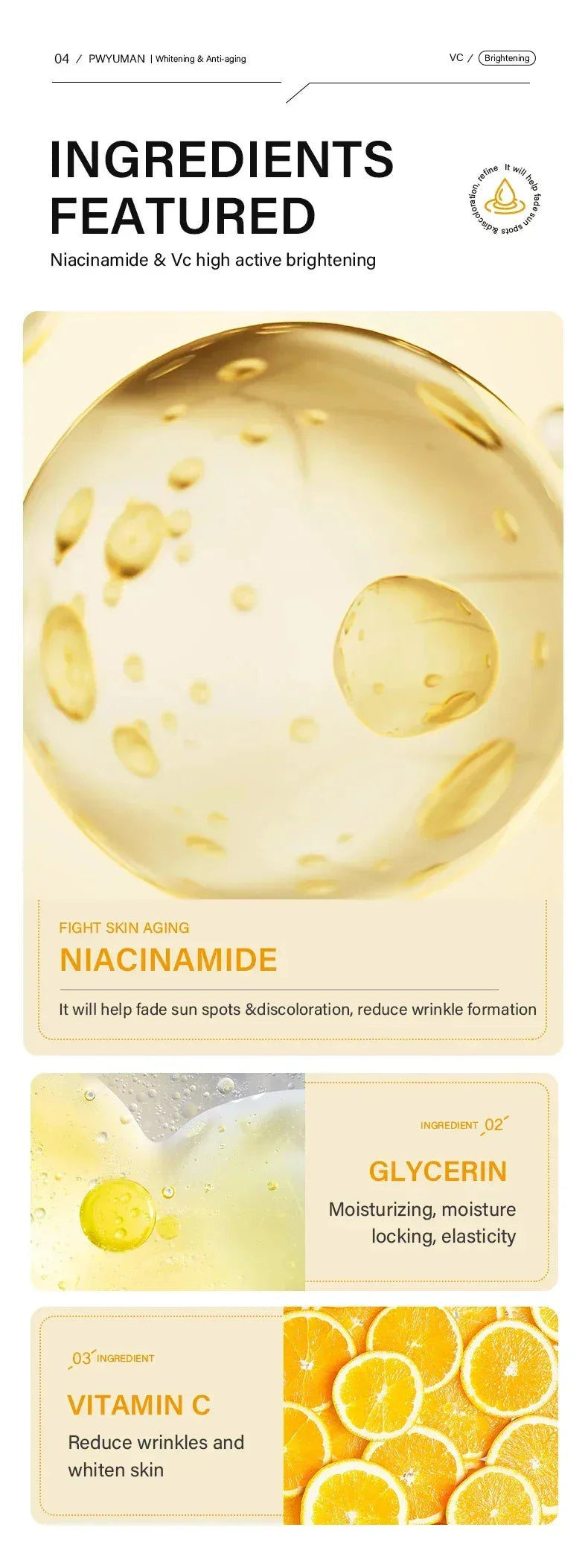 Vitamin C Whitening Freckles Serum Cream Remove Dark Spots Fade Melasma Lighten Melanin Pigment Bleaching Moisturizing Skin Care