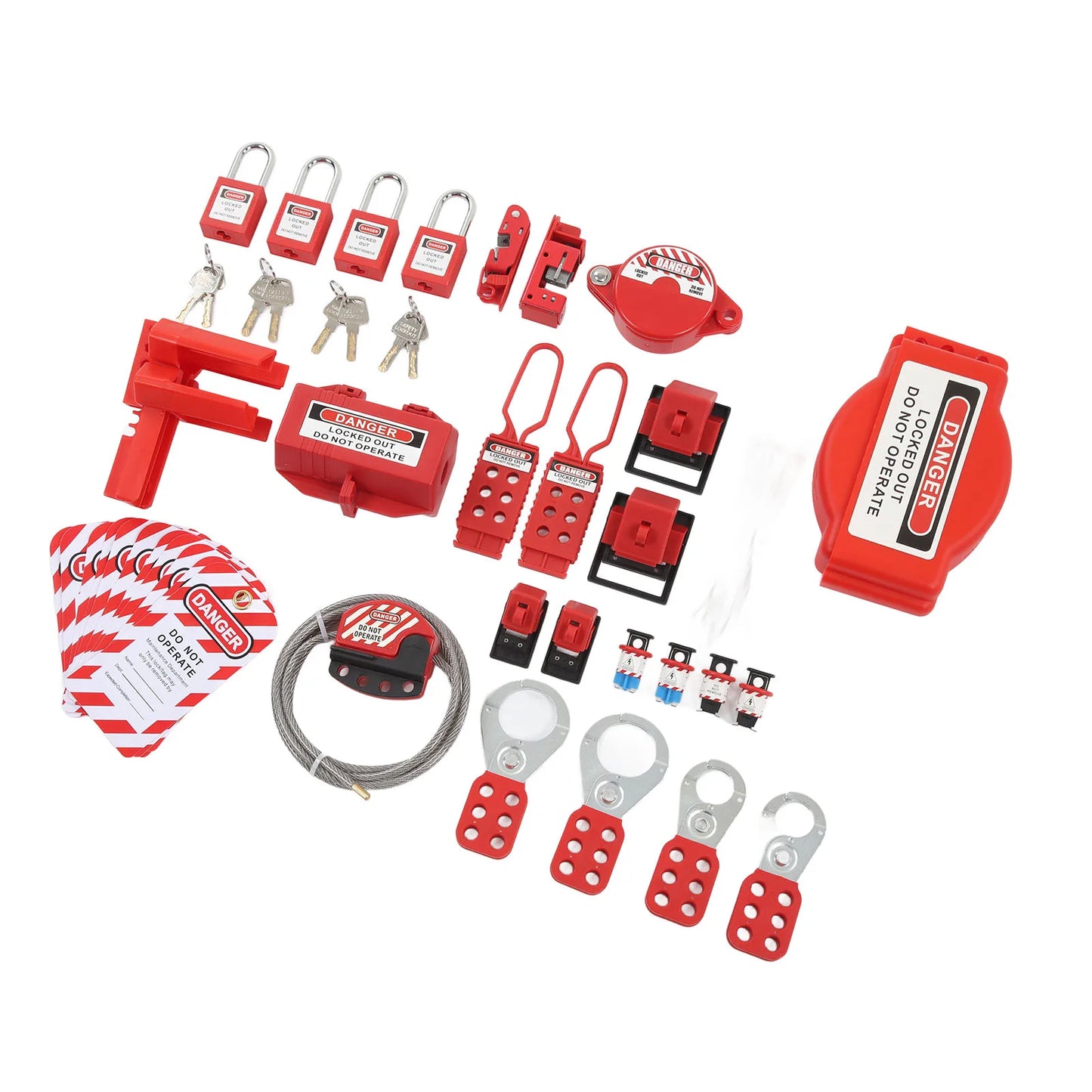 New 47 Pieces Lockout Tagout Kit Industrial Equipment Safe Locks Electrical Security Padlocks Combination Set