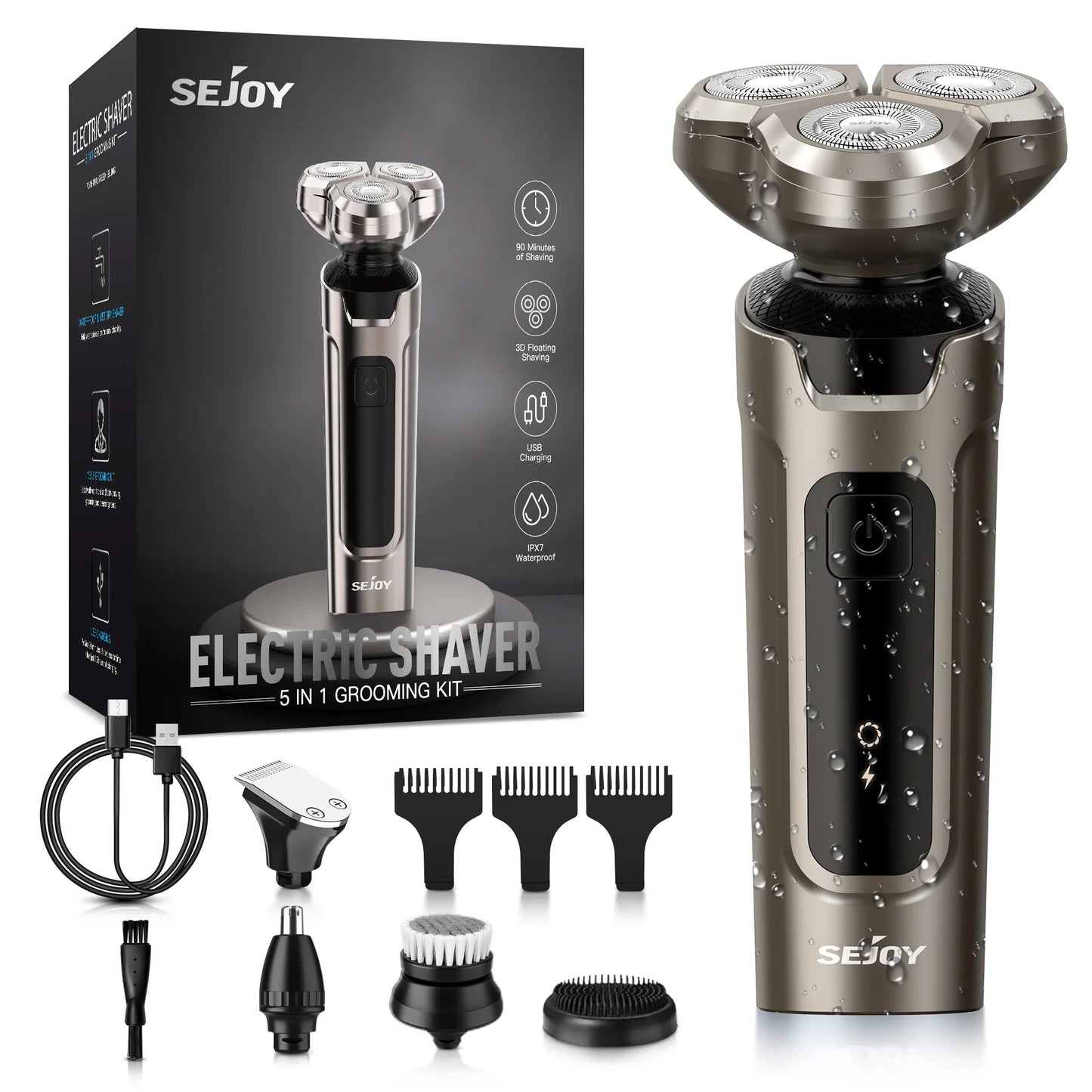 Sejoy Electric Hair Clipper for Men  5 in 1 Electric Nose Hair Trimmer Professional Cutting Machine Rechargalbe