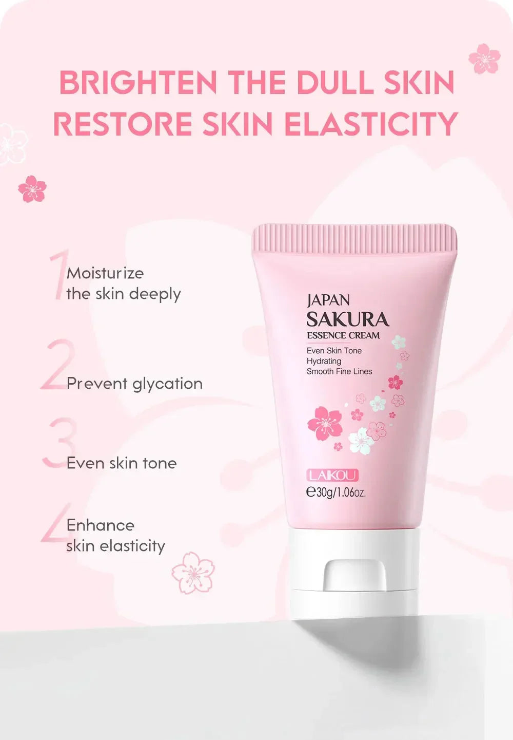Sakura Whitening Face Serum Anti Aging Fade Fine Lines Tighten Pores Improve Melanin Pigment Dull Moisturizer Brighten Skin Care