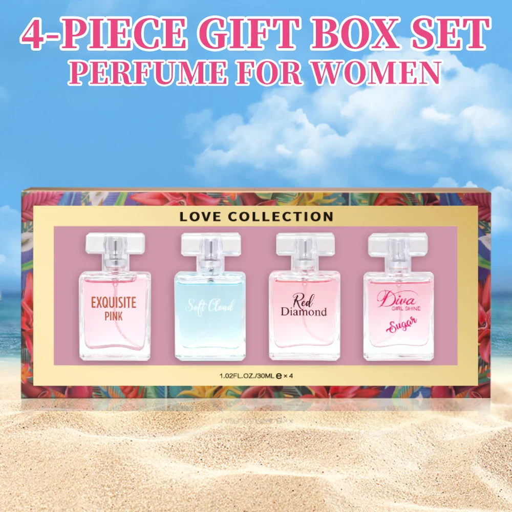 Women's Love Collection Fragrance Set Eau De Parfum Spray 4-Piece Gift Set Long Lasting 1.02 Fl Oz per Bottle